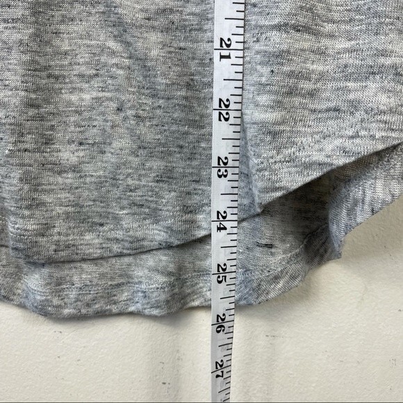 NEW ATHLETA GRAY SPLIT NECK 3/4 SLEEVE ZEPHYR 100% LINEN TOP TEE SHIRT XS - Picture 9 of 11